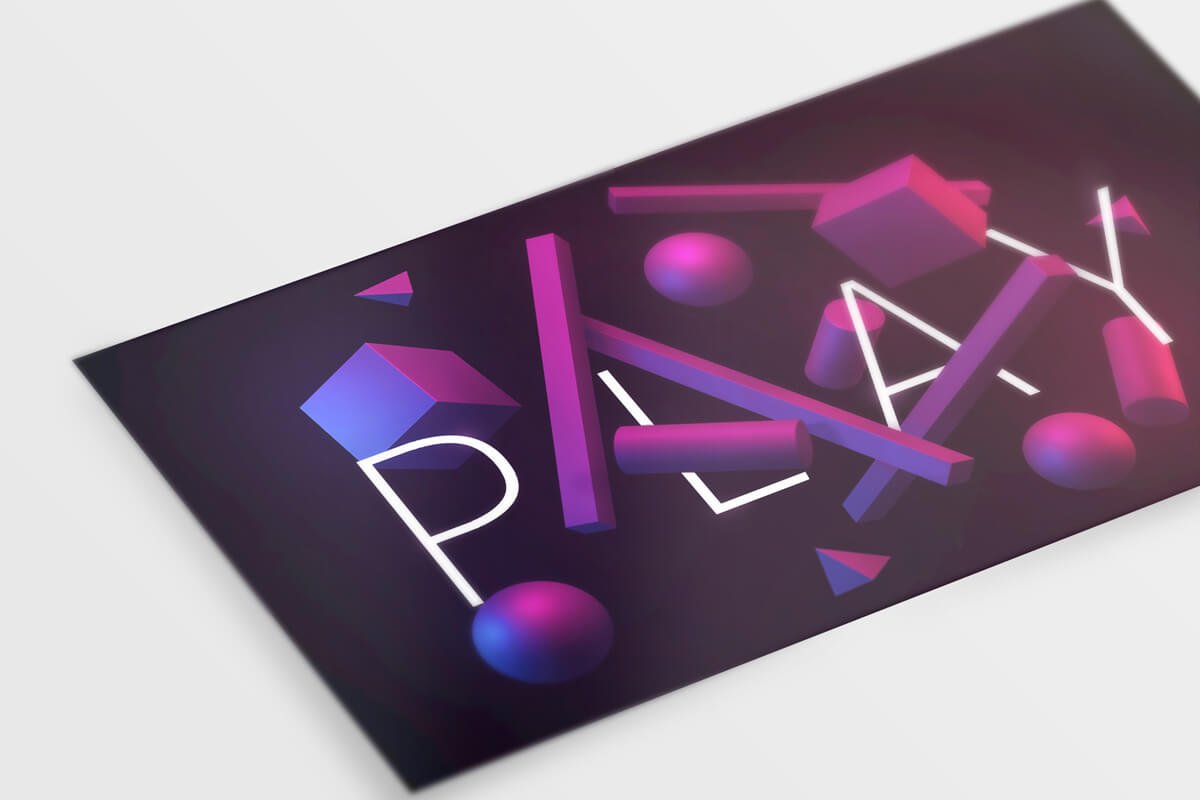 Play with shapes - typography artwork design by stilknecht - mock up visiting card